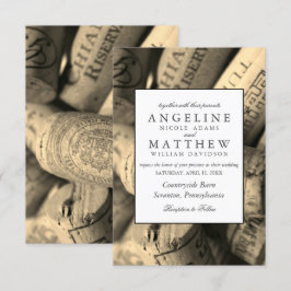 Cartão de Casamento para Vineyard Rustic e Vineyar