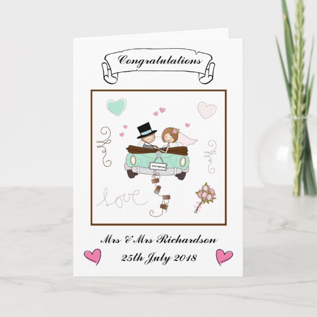 Cartão de casamento personalizado (Frente)