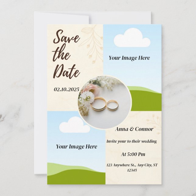 cartão de casamento personalizado campos de lavand (Frente)