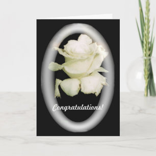 Cartão de Casamento Rosa Branca