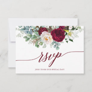 Cartão de Casamento RSVP da Calliografia Floral Bu