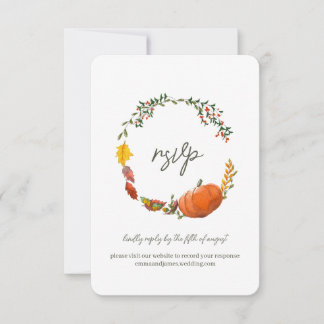 Cartão de Casamento RSVP de Resposta de Queda ou A