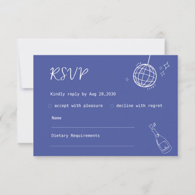 Cartão de casamento RSVP estilo desenho à mão em a (Frente)