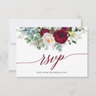 Cartão de Casamento RSVP Floral da Calliografia Bu