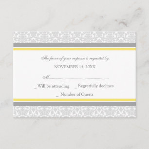Cartão de Casamento RSVP para Cinzas Lemon