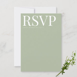 Cartão de Casamento RSVP Verde de Sage Moderno