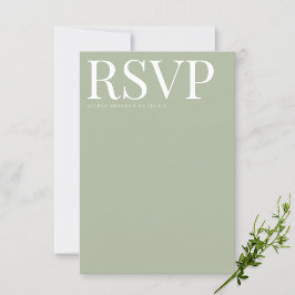 Cartão de Casamento RSVP Verde de Sage Moderno