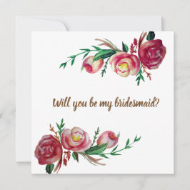 Cartão de Casamento Rustic Floral Bridesmaid