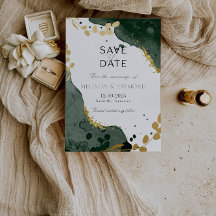 Cartão de casamento Save the Date Botânico Luxuoso