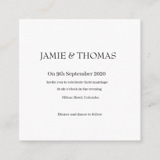 Cartão de casamento simples