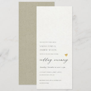 Cartão de casamento SIMPLES, DOURADO, KRAFT TYPOG