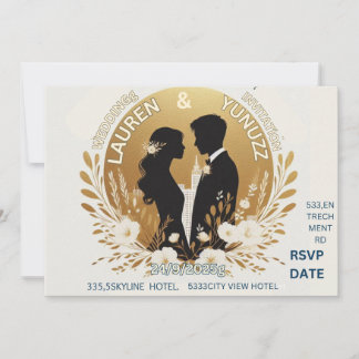 cartão de casamento simples e único