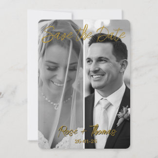Cartão de casamento simples moderno com foto