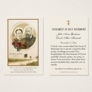 Cartão de Casamento St. Zelie & Louis Martin Rosas