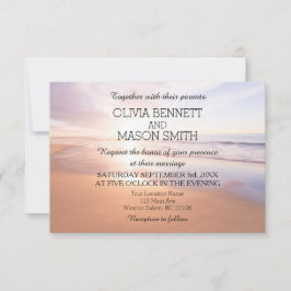 Cartão de Casamento Tropical de Praia Moderno