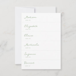 Cartão de Casamento Verde Branco e Sábio DIY