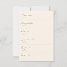 Cartão de Casamento Verde Desenhado à Mão DIY