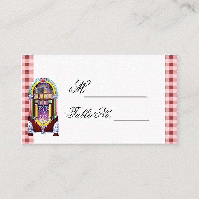 Cartão de Casamento Vintage Jukebox de 1950 (Frente)