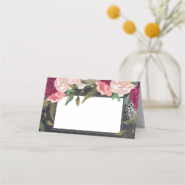 cartão de caserna floral cor-de-rosa-burgundy