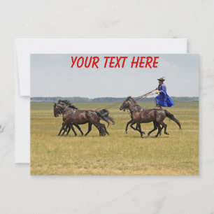 Cartão de Cavaleiro e Cavalo Personalizável da Hun