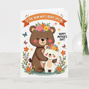 Cartão de Celebração Abraços de Urso Floral