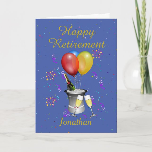 Cartão de Celebração Azul de Reforma (Frente)