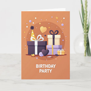 Cartão de Celebração com Chapéu de Festa