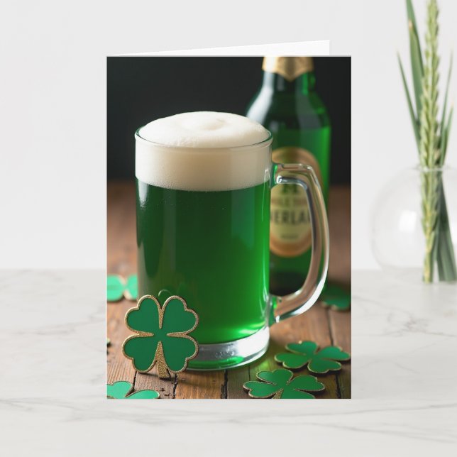 Cartão de Celebração da Cerveja Verde (Frente)