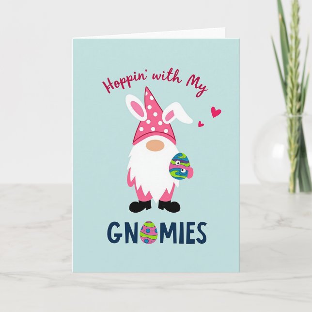 Cartão de Celebração da Primavera do Gnome (Frente)