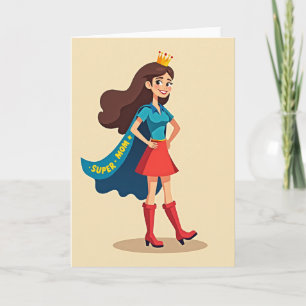 Cartão de Celebração da Super Mãe