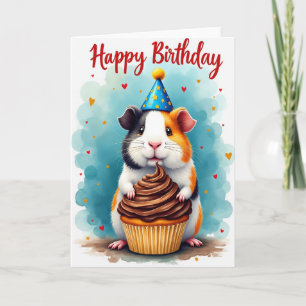 Cartão de Celebração de Animal com Chapéu de Festa