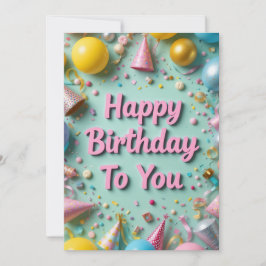 Cartão de Celebração de Aniversário Colorido