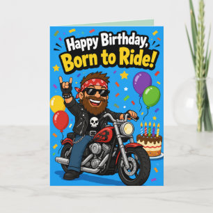 Cartão de Celebração de Aniversário para Motocicli