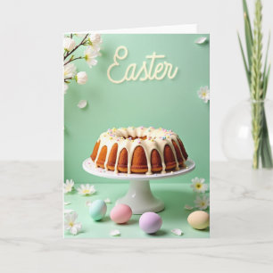 Cartão de Celebração de Bolo de Primavera
