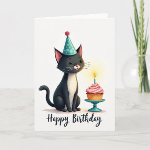 Cartão de Celebração de Felino Fofo