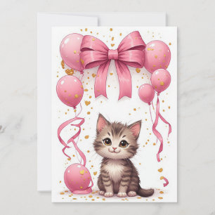 Cartão de Celebração de Gatinho Fofo 🐱