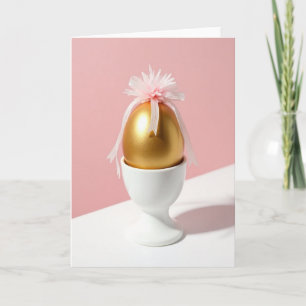 Cartão de Celebração de Ovo Dourado