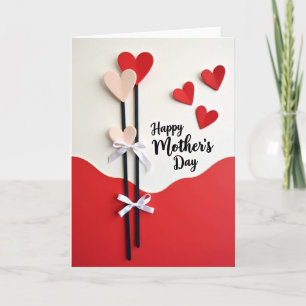 Cartão de Celebração do Amor Corações Carmesins