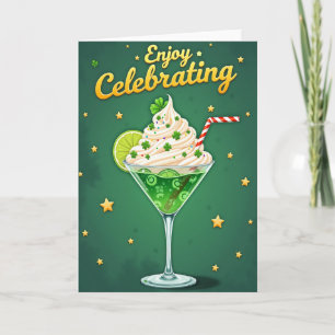 Cartão de Celebração do Martini Verde