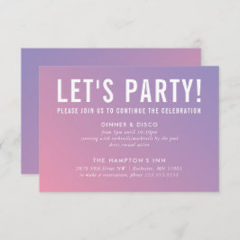 CARTÃO DE CELEBRAÇÃO DO PARTIDO gradiente roxo ros