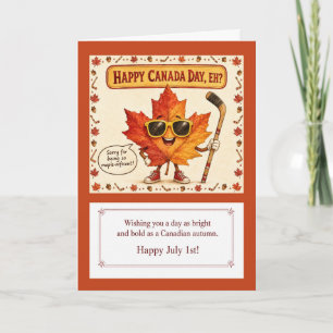 Cartão de Celebração Engraçado e Fofo do Canadá em
