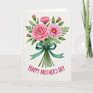 Cartão de Celebração Floral Rosa