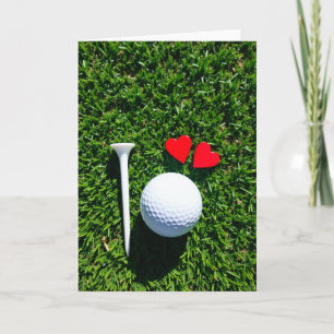 Cartão de Cena de Amor no Gramado de Golfe