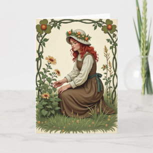 Cartão de Cena de Beleza Floral Feminina