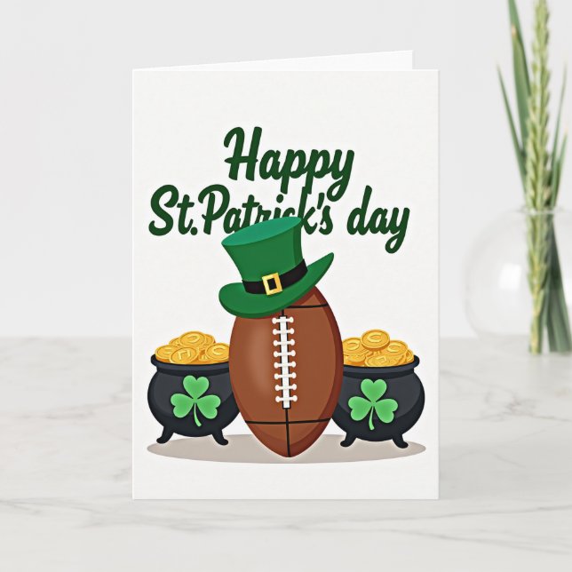 Cartão de Cena de Futebol Shamrock (Frente)