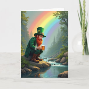 Cartão de Cena do Arco-íris do Leprechaun Sortudo