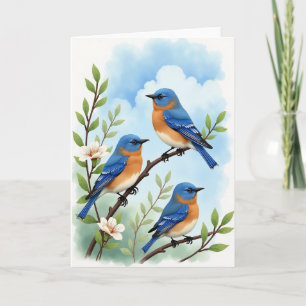 Cartão de Cena do Dia das Mães dos Blue Birds
