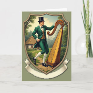 Cartão de Cena do Harpista Irlandês Esmeralda