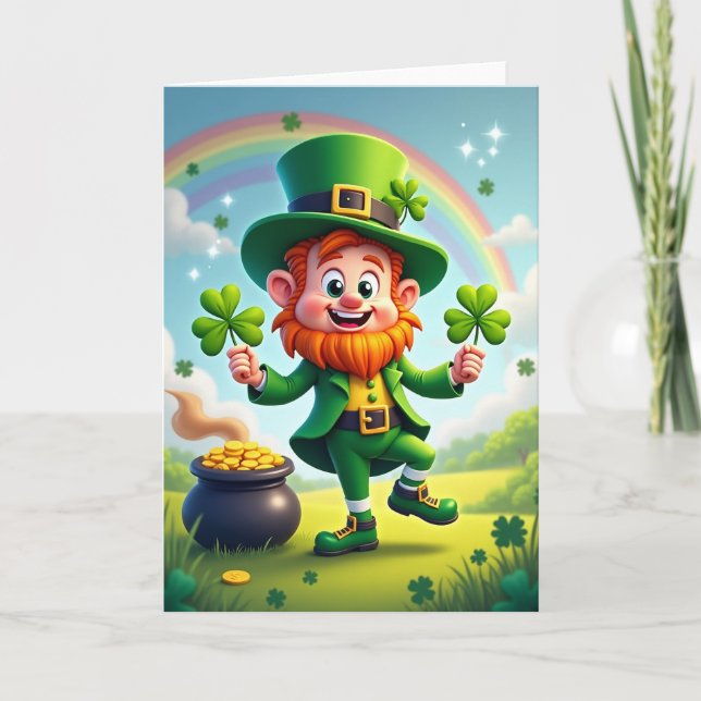 Cartão de Cena do Trevo do Leprechaun (Frente)