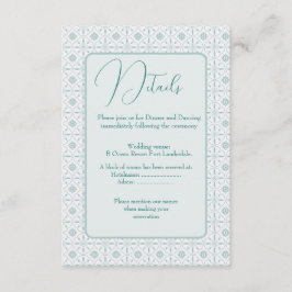 Cartão de cerimônia de casamento de padrão azul Pa